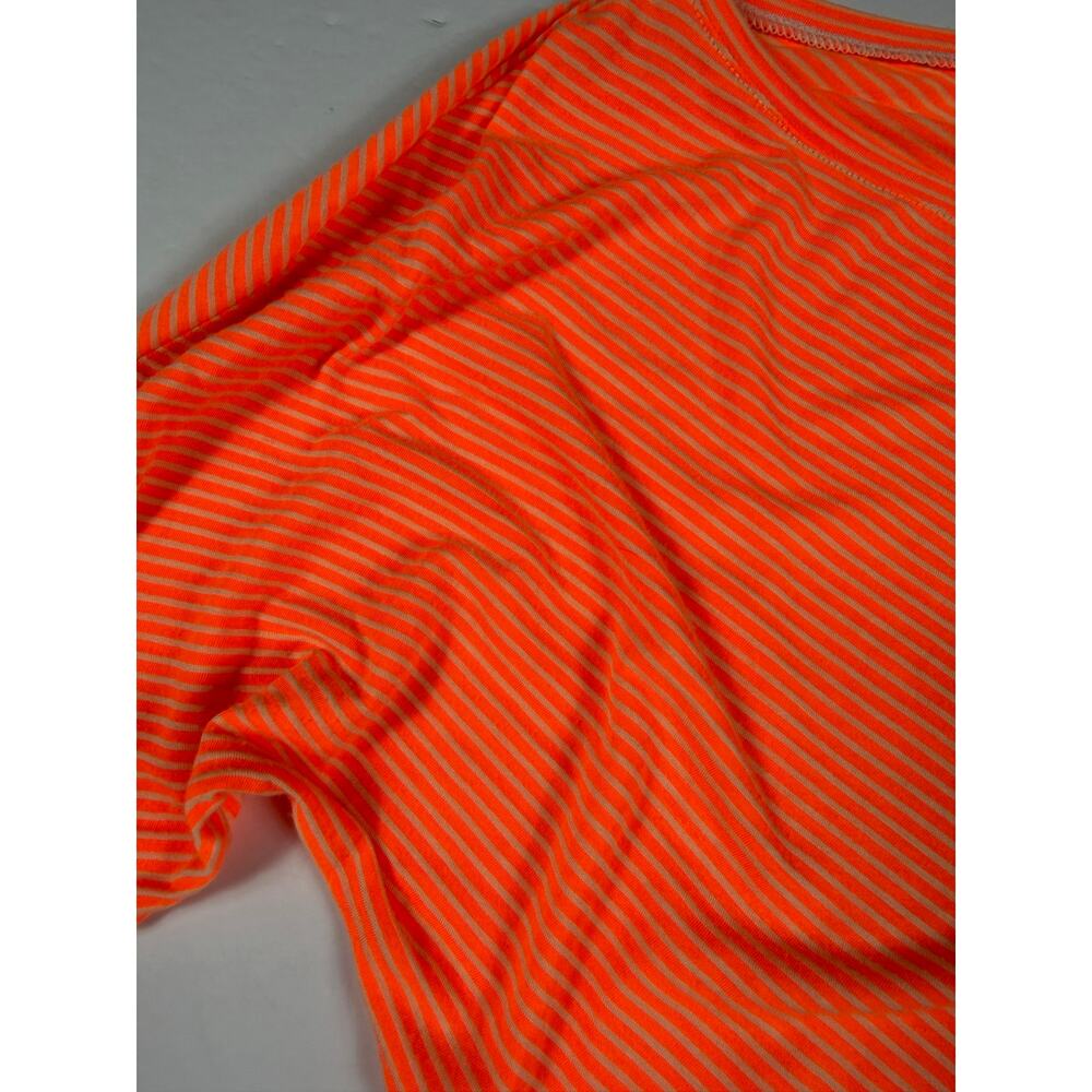 BCBGMAXAZRIA Neon Coral Stripe Dolman Sleeve Top Small - Picture 4 of 8